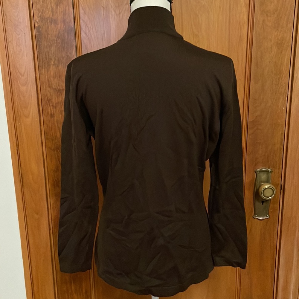 Saks Fifth Avenue The Works Brown Knit Long-Sleeve - Picture 6 of 9